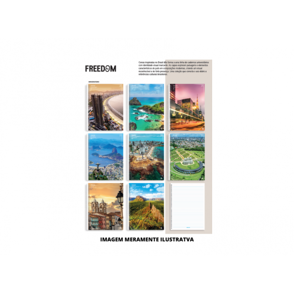 CADERNO - ANIMATIVA - UNIV 10M CD 200F FREEDOM